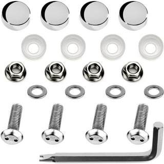 Spike License Plate Screw Fasteners 4pcs Kit License Plate Frame