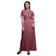 thumbnail image 1 of Bimba Robe Longue Maxi en Rayonne à Imprimé Feuilles et Floral pour Femmes avec Fente Latérale - Moyen, 1 of 6