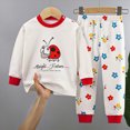 thumbnail image 2 of NOLDARES Baby Kids Toddler Girl Cute 2 Piece Fall Clothes Long Sleeve Round Neck Top and Cozy Joggers Outfits Clothing(Red,5-6 Y), 2 of 4