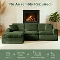 thumbnail image 5 of 108" Cloud Couch for Living Room, Modular Sectional Sofa with Plush Corduroy L Shaped Comfy Upholstered Couches with Deep Seat, No Assembly Required, Green, 5 of 9