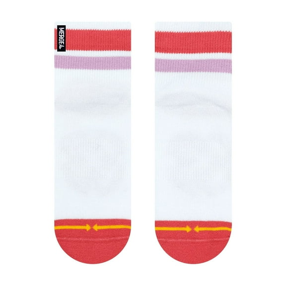 White/Pink Quarter Crew Sock