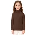 thumbnail image 2 of Mercatoo Kids Girls Thermal Turtleneck Sweater Toddler Baby Ribbed Knitted Mock Neck Pullover Sweatshirt Winter Warm Top, 2 of 5