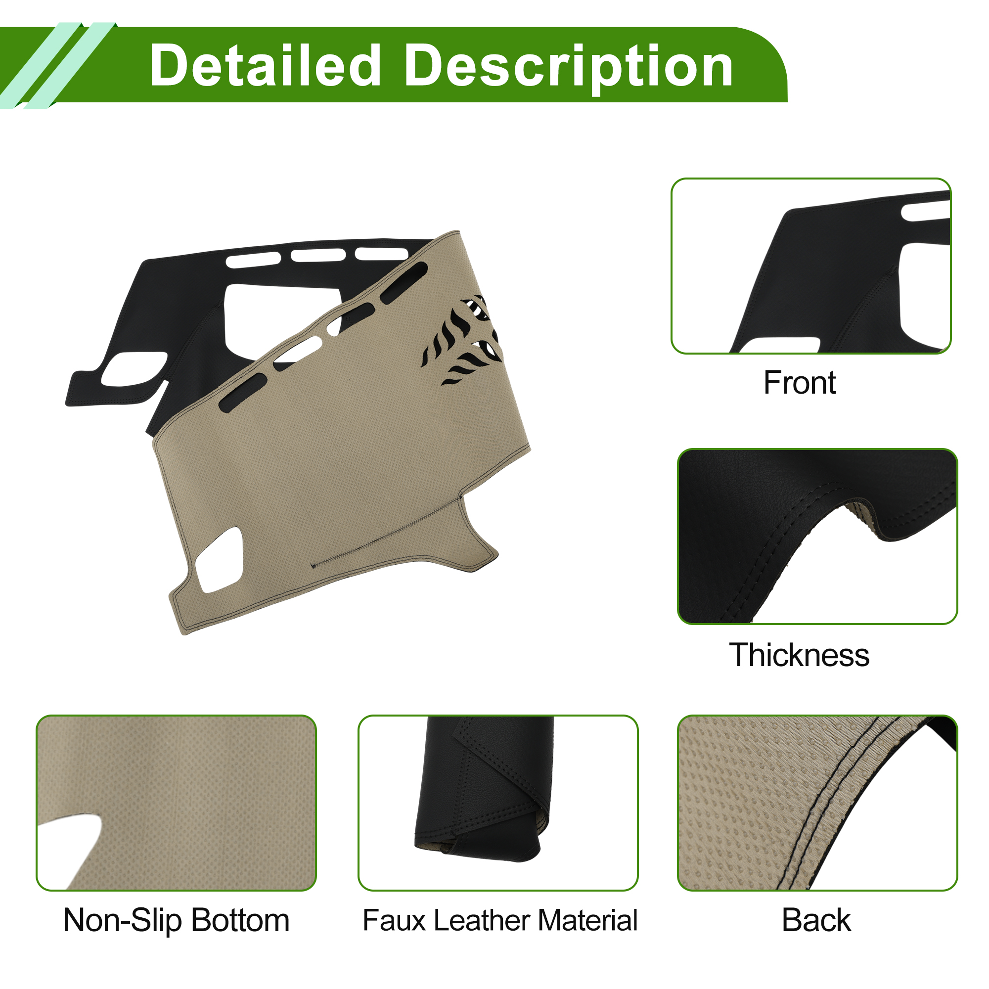 Unique Bargains Dashboard Cover for BMW X3 2011-2016 with Hud Dash Cover Mat Carpet Center Console Dash Cover Mat Car Interior Faux Leather Black 1 Pc