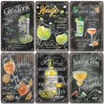 thumbnail image 2 of Letrero de hojalata con texto en inglés "Beber mojito", estilo vintage, piña colada, gin tonic, póster de metal, decoración de pared para bar, pub, comedor, hogar, 2 of 5