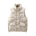 thumbnail image 1 of hirigin Women Vest Down Jacket Winter Warm Lightweight Solid Color Zipper Waistcoat with Pockets Autumn Outerwear, 1 of 4