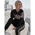 thumbnail image 4 of Womens Tracksuit Sets 2 Piece Sweatsuits Pullover Sweatpants Knit Sweater Top Suits Outfits,Black,Large, 4 of 6