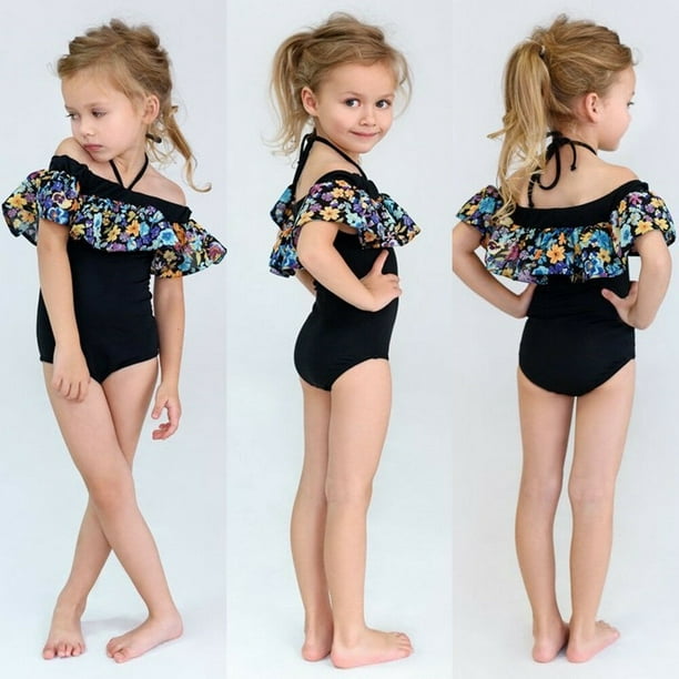 Baby Girl 2PCS Summer Sportswear Flower Ruffle Bikini Swimwear ...