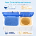 thumbnail image 3 of TABU 16.5lbs Portable Washing Machine, Electric Twin Tub Wash&Spin Combo,Semi-Automatic Washer,White&Blue, 3 of 10
