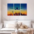 thumbnail image 2 of Elephant Stock Plane To New York Wall Art - Horizontal Multi Panel Canvas - Living Room Wall Decor - Transportation Multi Panel - Brown And Blue Decor - 45" x 28", 2 of 8