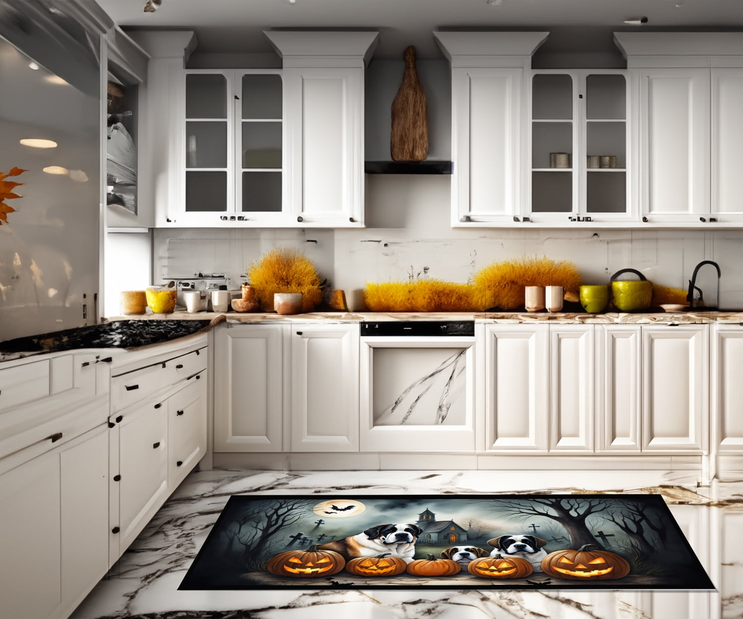 Saint Bernard Spooky Halloween Runner Mat 28x58 58 in x 28 in