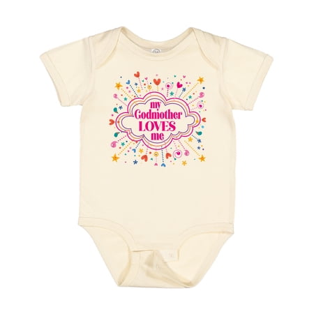 

Inktastic My Godmother Loves Me Baby Girl Gift Baby Girl Bodysuit