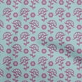 thumbnail image 1 of oneOone Velvet Turquoise Blue Fabric Asian Floral Block Craft Projects Decor Fabric Printed By The Yard 58 Inch Wide, 1 of 4