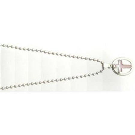 - Pndt-Mother Of Pearl Cross In Oval-Pnk-18 In Chain