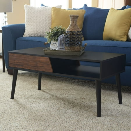 Household Essentials Retro Coffee Table Black Hickory Household Essentials Retro Coffee Table Black Hickory Image 1 Of 8