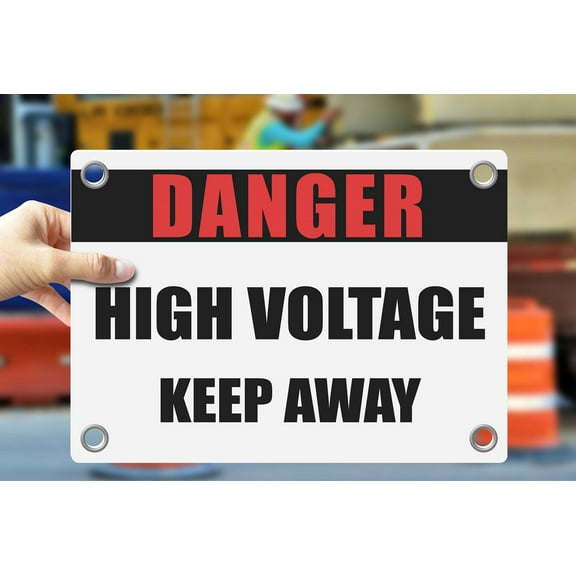 HIGH VOLTAGE KEEP AWAY | Warning Notice Caution Danger 3mm PVC Sign