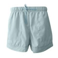 thumbnail image 4 of Women Shorts with Pockets Solid Color High Waist Bermuda Shorts, 4 of 6