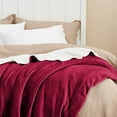 thumbnail image 3 of Sherpa Fleece Blankets King Size for Bed - Thick and Warm Blanket for Winter, Soft Fuzzy Plush King Blanket for All Seasons, Red, 108x90 Inches, 3 of 10