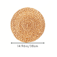 thumbnail image 4 of Round Woven Placemats, Natural Water Hyacinth Placemats, Wicker Placemats, Braided Straw Rattan Table Mats 12Pack, 4 of 7