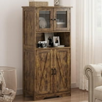 FOLDLIFE 50.4" Freestanding Kitchen Pantry Storage Cabinet with Doors and Shelves, Versatile Wooden Cupboard for Bathroom, Kitchen, Dining Room, and Living Room