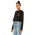 thumbnail image 2 of Crop Tops for Women Cherry Shirt Cropped Tops Ladies Casual Cropped Long Sleeve Crewneck Fleece Womens Tops Cute Daily Cherry Design Top, 2 of 3