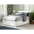 thumbnail image 3 of AFI Portland Queen Wood Platform Bed with Headboard Footboard & Twin-XL Trundle, White, 3 of 8
