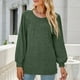 thumbnail image 5 of Blusa verde con cuello redondo y mangas abullonadas para oficina, fiesta y escuela, manga larga y suelta, 5 of 8