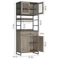thumbnail image 2 of Hutch Cabinet with Storage, 71" H Kitchen Pantry Storage Cabinet with Microwave Stand, , Drawers for Home Bar, Kitchen, Dining Room, Industrial, 2 of 8