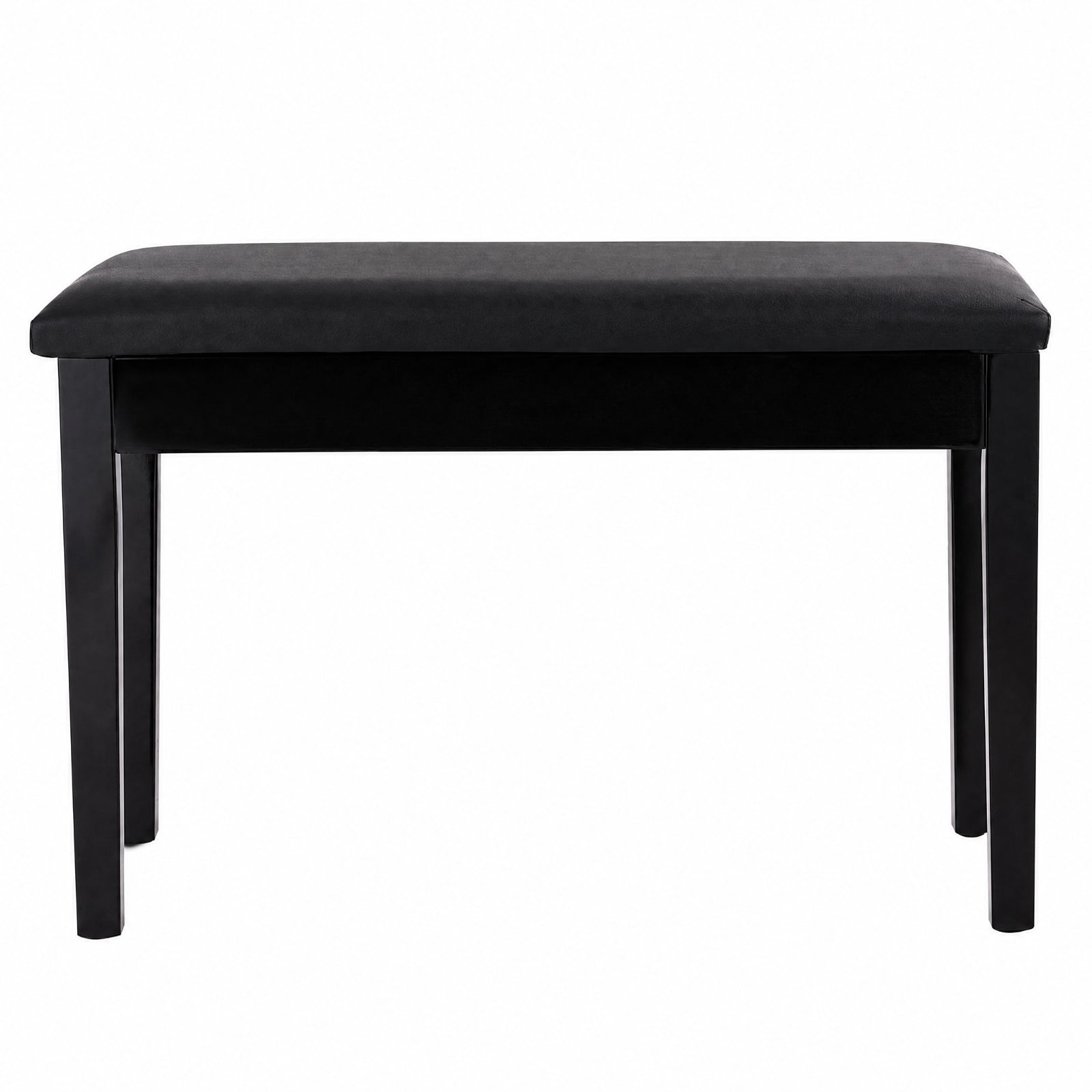 Furnibear Solid Wood Padded Piano Bench with PU Leather Seat and Hidden Storage Compartment for Keyboard Music Room Studio Home Seating, Black