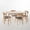 Natural Oak / Dark Grey, variant on GDF Studio Balfern Mid Century Modern Fabric Upholstered 5 Piece Dining Set, Mint and Walnut