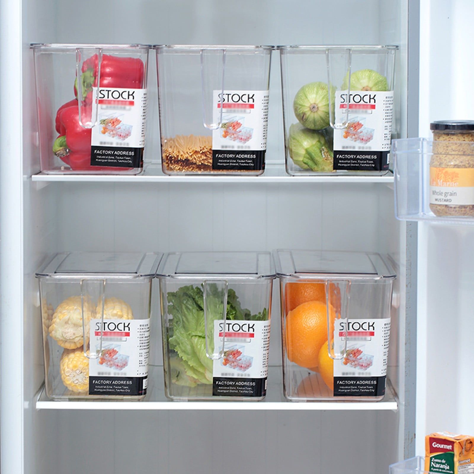 LYINGF Transparent Fruit Storage Containers for Fridge, Organizer Box Tray Keeps Produce, Bacon, Fruits, and Vegetables Fresh, Perfect for Refrigerator Organization and Reducing Food Waste