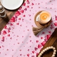 thumbnail image 3 of Valentine's Day Table Runner - 108 Inch Long Romantic Love Roses Truck Ombre Pink Cotton and Linen Blended Dress Scarves Farmhouse Table Runner for Kitchen Dining, Coffee Table, 13" x 108", 3 of 8