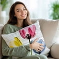 thumbnail image 3 of Throw Pillow Covers 16x16 Inch Set of 2 Flower Decorative Pillow Covers Floral Wood Cushion Cover Pillowcase for Sofa Couch Bed Home Decor, 3 of 9