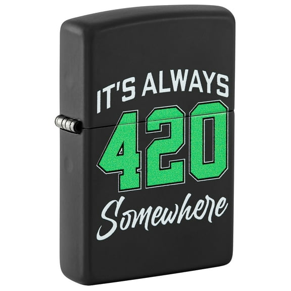 Zippo Lighter: It's Always 420 Somewhere - Black Matte 48881