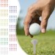 thumbnail image 1 of Pack de 10 clavos no limitantes de vidrio de golf – Soporte de plástico para tees de golf, PE de baja resistencia, diseño curvo duradero, soporte estable para la bola, surtido multicolor, 1 of 6
