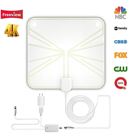 2019 Newest Amplified 50+Miles TV Antenna - Indoor HDTV Antenna with Amplifier TV Channels Digital for TV VHF/UHF 4K 1080p Signals Free Gain 13ft