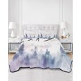 thumbnail image 3 of Forest Mountain Queen Size Down Alternative Comforter, Lightweight Comforter Quilt Bedding Set with Pillow Shams Nature Tree Scenery Sky Birds All Seasons Bed Comforter Duvet Insert 90"x96", 3 of 7