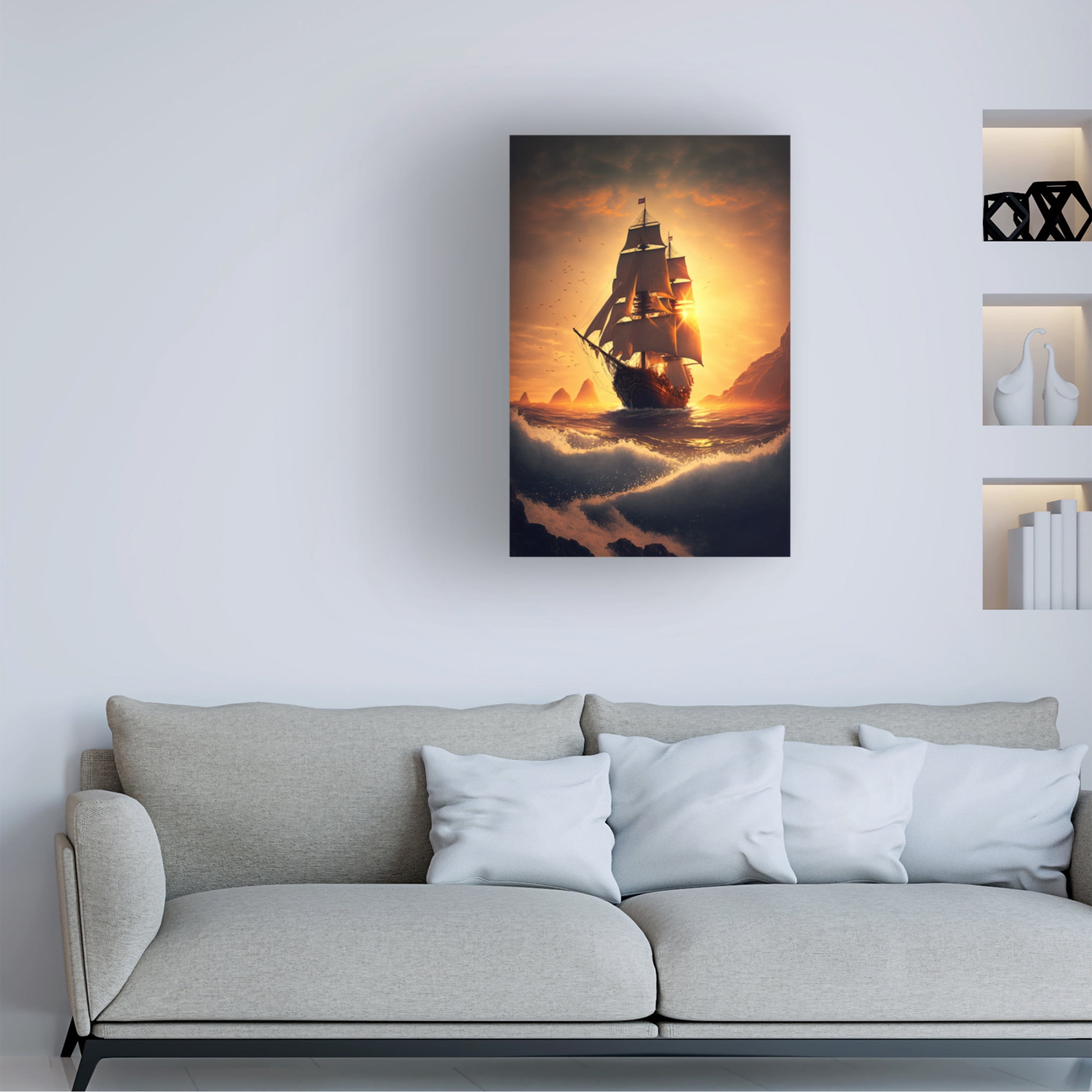 Canvas Wall Art - Ray Heere 'The Flying Dutchman 16' Wall Art for Living Room, Bedroom, or Office Décor by Trademark Fine Art - 30 x 47 Inches