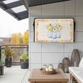 thumbnail image 2 of Outdoor TV Cover 58x37x4.5in, Watercolor Daisy Flower Leaves Weatherproof TV Screen Protector with Zipper, Floral Bottle on Burlap Outside Television Cover Fits Up to 60-65", 2 of 9