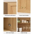 thumbnail image 2 of EYYTHUNG Large Wall Cabinets Laundry Room Wall Mounted Medicine Cabinet with 3 Door and Shelves Floating Cupboard Kitchen Organizers Pantry Cabinets, Natural Oak, 2 of 7