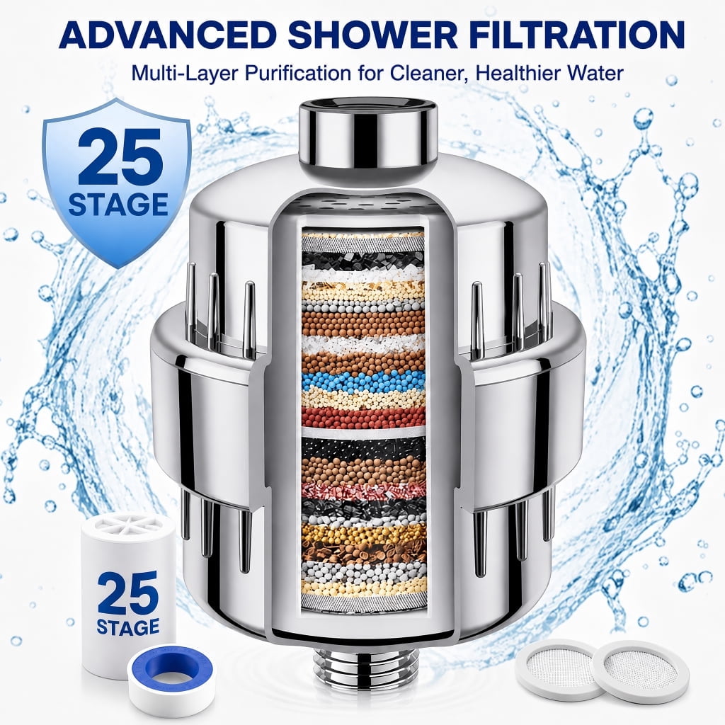 YTAKY 25-Stage Shower Filter with Replaceable Cartridge photo 8