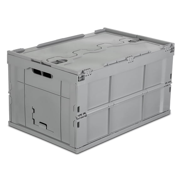Mount-It! Collapsible 65L Capacity Plastic Storage Crate