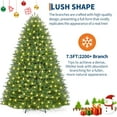 thumbnail image 3 of 7.5FT Prelit Noble Fir Artificial Christmas Tree, 600 Multicolor LED Lights, 9 Lighting Modes, 2200 Tips, Hinged Branches, Foot Pedal Switch, Metal Stand, Full Fluffy Christmas Tree, 3 of 8