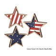 thumbnail image 3 of Aoznliie 4th of July Wooden Star Decorations, Set of 3 Patriotic Red White Blue Layered Stars for Independence Day Table Wall Ornaments, 4.7 in, 3 of 6