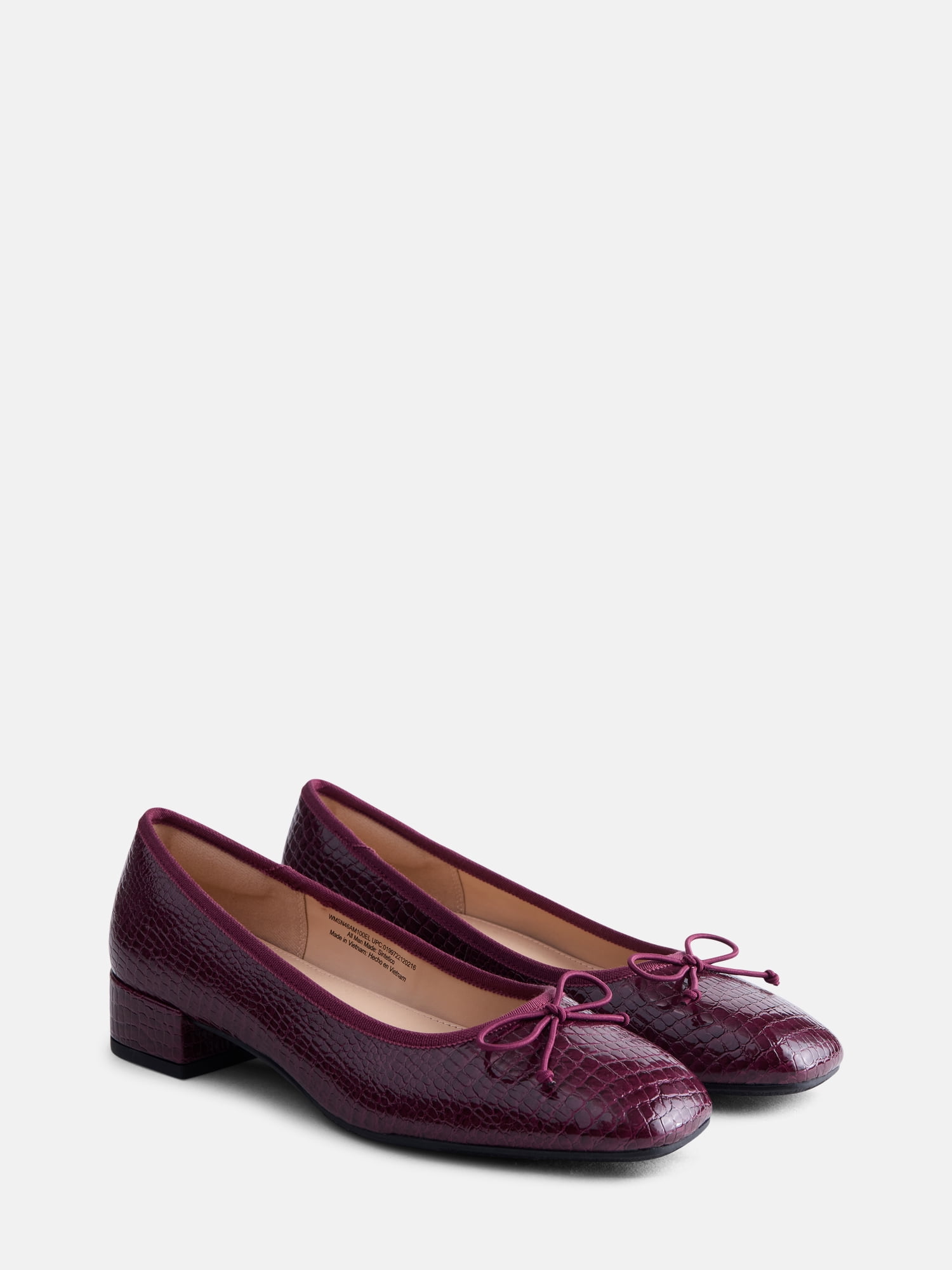 Scenario Women's Low Heel Faux Croc Ballet Flats