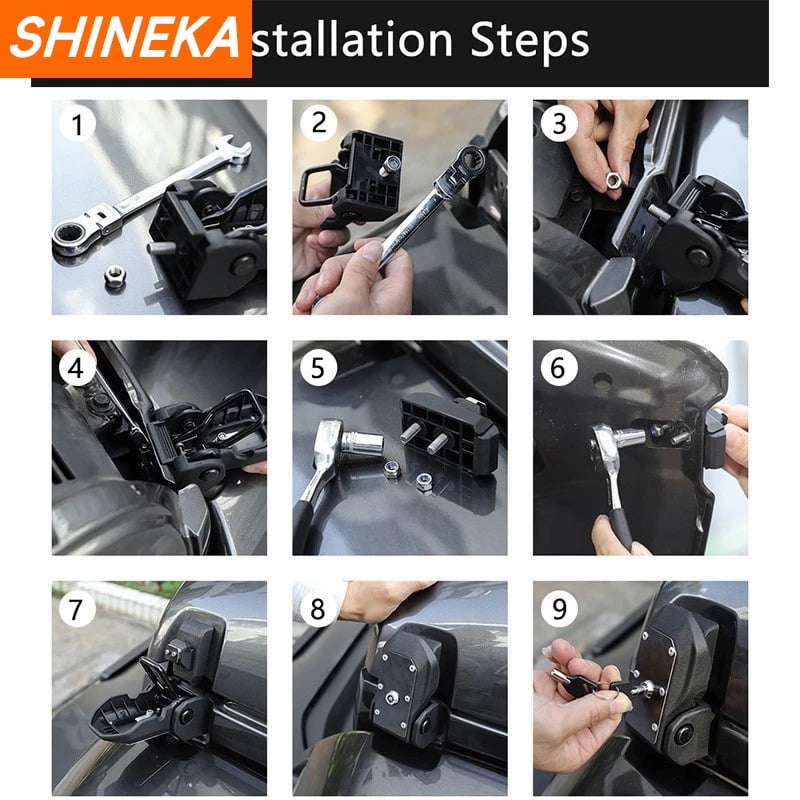 Jk jl with key-Car Engine Hood Latch, Hood Latch, Key Lock Accessories, Jeep Gladiator JT 2018+, Jeep Wrangler JL 2018+