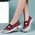 thumbnail image 4 of BADHUB Women's Orthopedic Sneakers Breathable Soft Shoes Casual Mesh Slip On Women's Woven Orthopedic Breathable Soft Shoes Red 38, 4 of 6