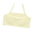 thumbnail image 1 of MIASHUI Girls' Cotton Spaghetti Strap Sport Bra Lightweight Seamless Training Bra,Light Yellow,10-14 Years, 1 of 7