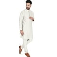 thumbnail image 4 of SKAVIJ Ensemble de Pyjama Kurta pour les Hommes Indiens Robe de Soirée Off-White XL, 4 of 6