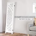 thumbnail image 4 of 63"x67" Carved Wood  Foldable Partition,4 Panel Room Divider Screen for Home Office & Bedroom Privacy, 4 of 5