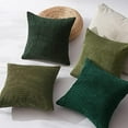 thumbnail image 3 of Fall Pillow Covers Set of 4 Soft Corduroy Boho Strip Textured Green Pillow Covers Modern Farmhouse Cute Autumn Home Decor Green Living Room Sofa Couch Bed 55x55 cm, 3 of 7